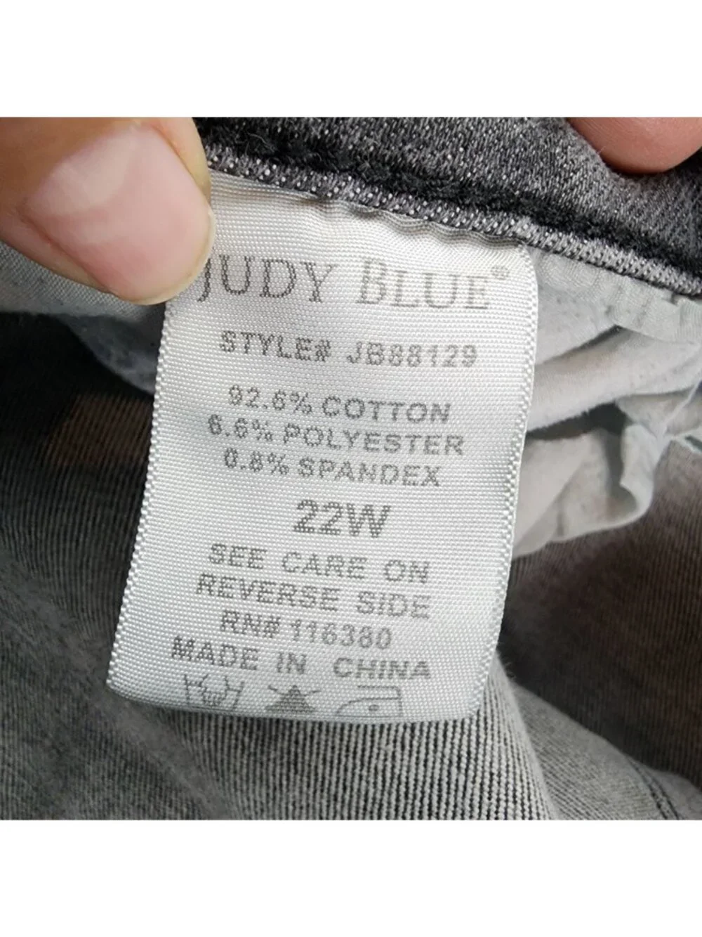 Judy Blue Jeans Womens 22W Gray Skinny Fit Button Fly Stretch Denim *Read*